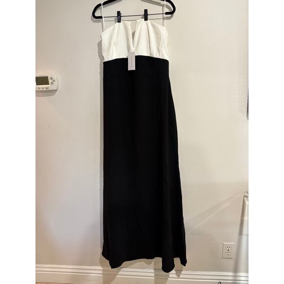 NWT Lovers and Friends Anais Colorblock Strapless Gown Black & White Women's L - Picture 5 of 12